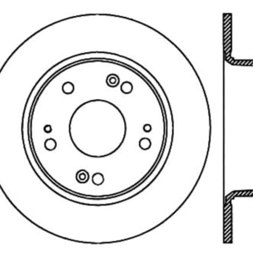 StopTech 09-10 Acura TSX / 08-10 Honda Accord Coupe/05-10 Sedan Left Rear Slotted & Drilled Rotor-Brake Rotors - Slot & Drilled-Stoptech-STO127.40068L-SMINKpower Performance Parts