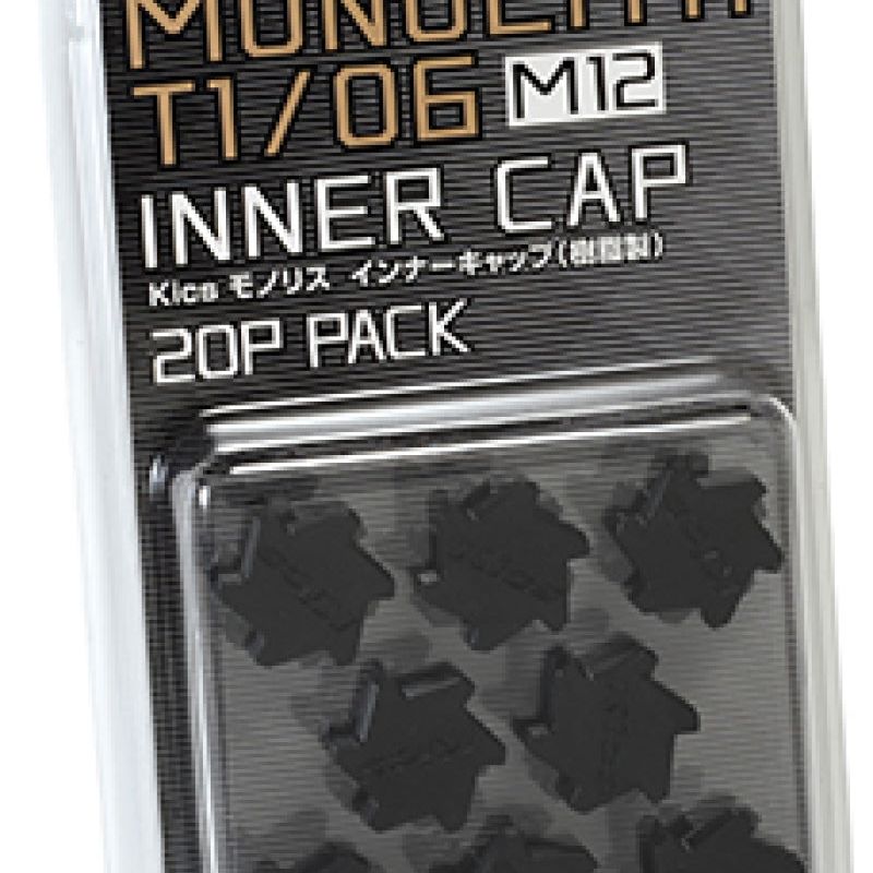 Project Kics M12 Monolith Cap - Black (Only Works For M12 Monolith Lugs) - 20 Pcs - SMINKpower Performance Parts PJKWCMF1K Project Kics