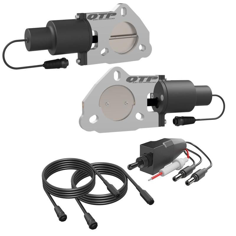 QTP 2.5in Bolt-On QTEC Dual Electric Cutout Valves - Pair - SMINKpower Performance Parts QTPQTEC50 QTP