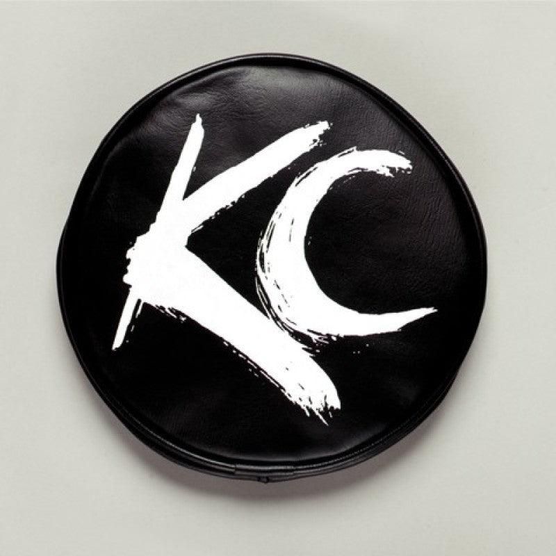 KC HiLiTES 6in. Round Soft Cover (Pair) - Black w/Yellow KC Logo-tuningsupply.com