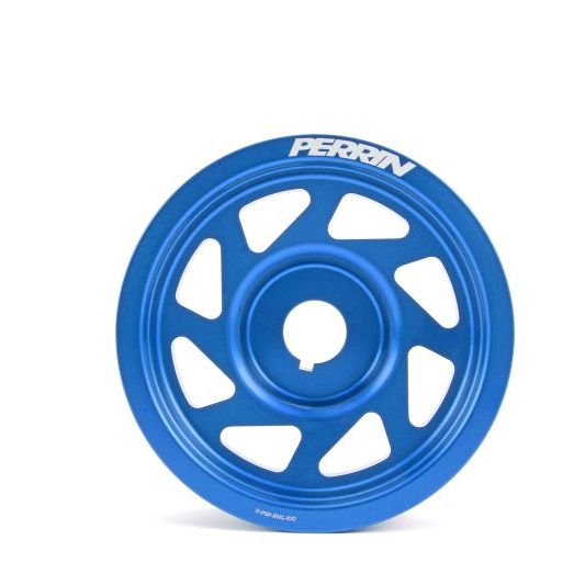 Perrin 93-11 Subaru Impreza / 02-14 WRX / 04-21 STI EJ Crank Pulley - Blue (w/AC)-Pulleys - Crank, Underdrive-Perrin Performance-PERPSP-ENG-100BL-SMINKpower Performance Parts