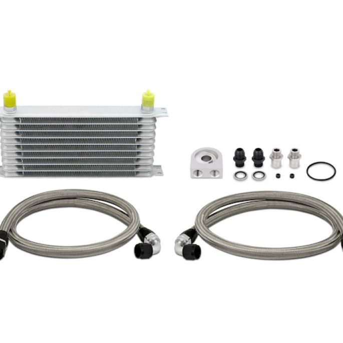 Mishimoto Universal 10 Row Oil Cooler Kit (Metal Braided Lines)-tuningsupply.com