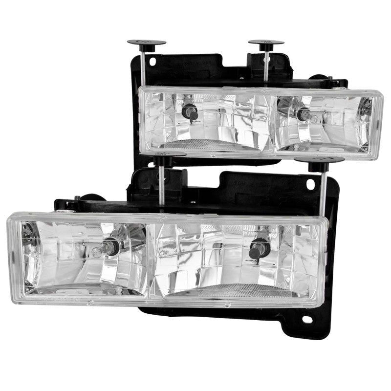 ANZO 1988-1998 Chevrolet C1500 Crystal Headlights Chrome-tuningsupply.com