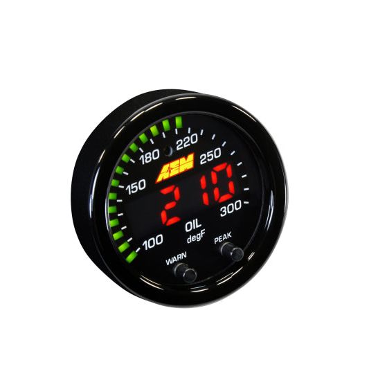 AEM X-Series Temperature 100-300F Gauge Kit (ONLY Black Bezel and Water Temp. Faceplate)-tuningsupply.com