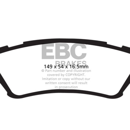 EBC 15+ Ford F150 2.7 Twin Turbo (2WD) Yellowstuff Rear Brake Pads-tuningsupply.com