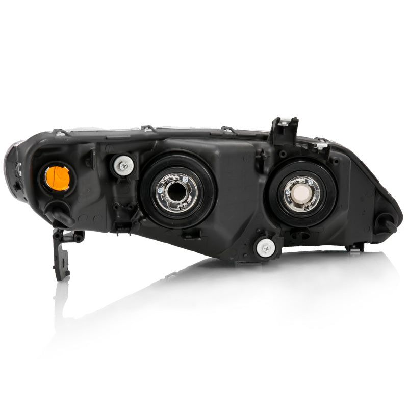 ANZO 2006-2011 Honda Civic 4 Door Crystal Headlight Black Amber (OE Replacement)-tuningsupply.com