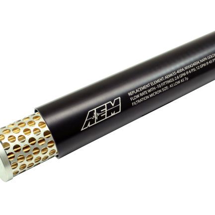 AEM Universal High Flow -10 AN Inline Black Fuel Filter-tuningsupply.com