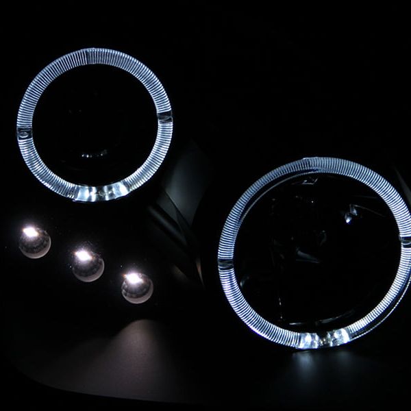 ANZO 1997-2001 Honda Prelude Projector Headlights w/ Halo Black w/ LED-tuningsupply.com