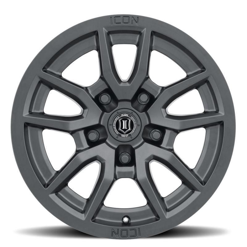 ICON Vector 5 17x8.5 5x150 25mm Offset 5.75in BS 110.1mm Bore Satin Black Wheel-tuningsupply.com