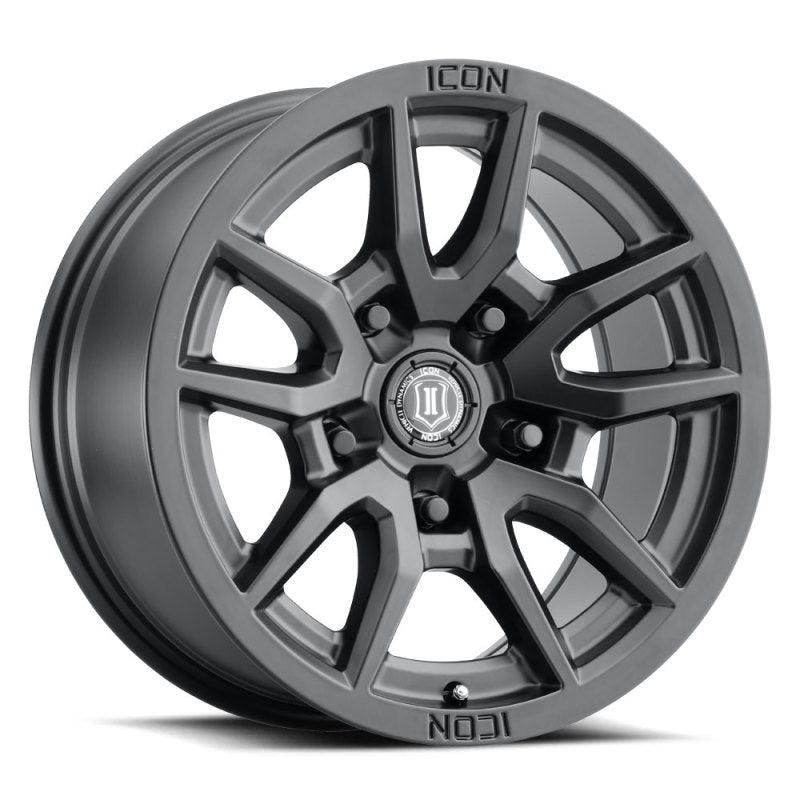 ICON Vector 5 17x8.5 5x150 25mm Offset 5.75in BS 110.1mm Bore Satin Black Wheel-tuningsupply.com