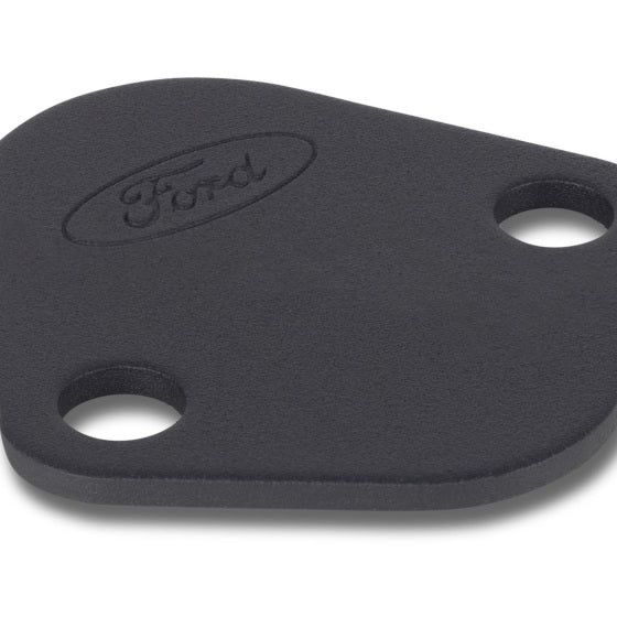 Ford Racing Fuel Pump Block Off Plate - Black Crinkle Finish w/ Ford Oval-tuningsupply.com