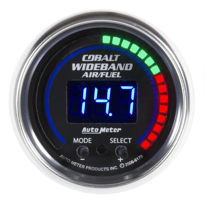 Autometer Cobalt 52mm Air/Fuel Ratio Pro Plus Digital w/ Peak & Warning Gauge-tuningsupply.com