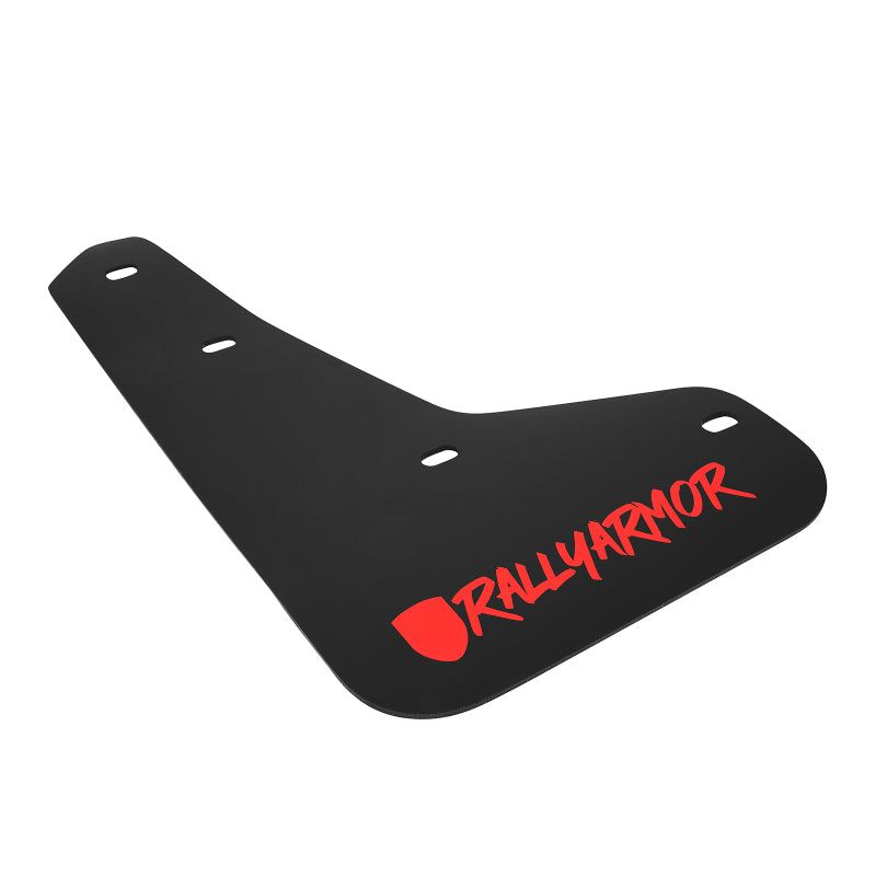 Rally Armor 12-19 Ford Focus ST / 16-19 RS Black UR Mud Flap w/Red Altered Font Logo-tuningsupply.com