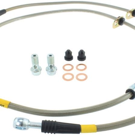 StopTech 08-10 EVO X AWD Stainless Steel Front Brake Lines-Brake Line Kits-Stoptech-STO950.46007-SMINKpower Performance Parts