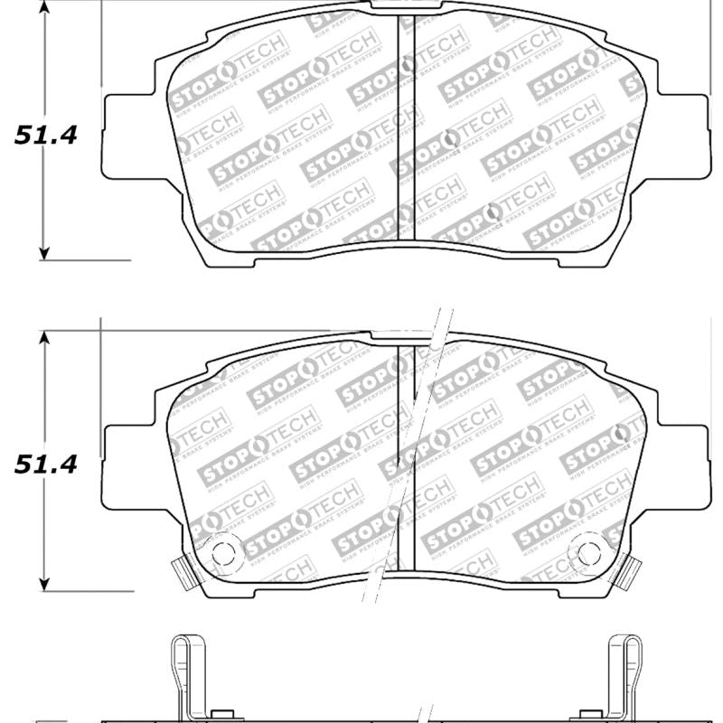 StopTech Performance 00-05 Spyder MR2 / 00 Celica GT / 04-07 xA/xB Front Brake Pads-Brake Pads - Performance-Stoptech-STO309.08220-SMINKpower Performance Parts