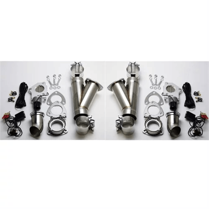 Granatelli 3.0in Stainless Steel Electronic Dual Exhaust Cutout w/Slip Fit & Band Clamp-tuningsupply.com