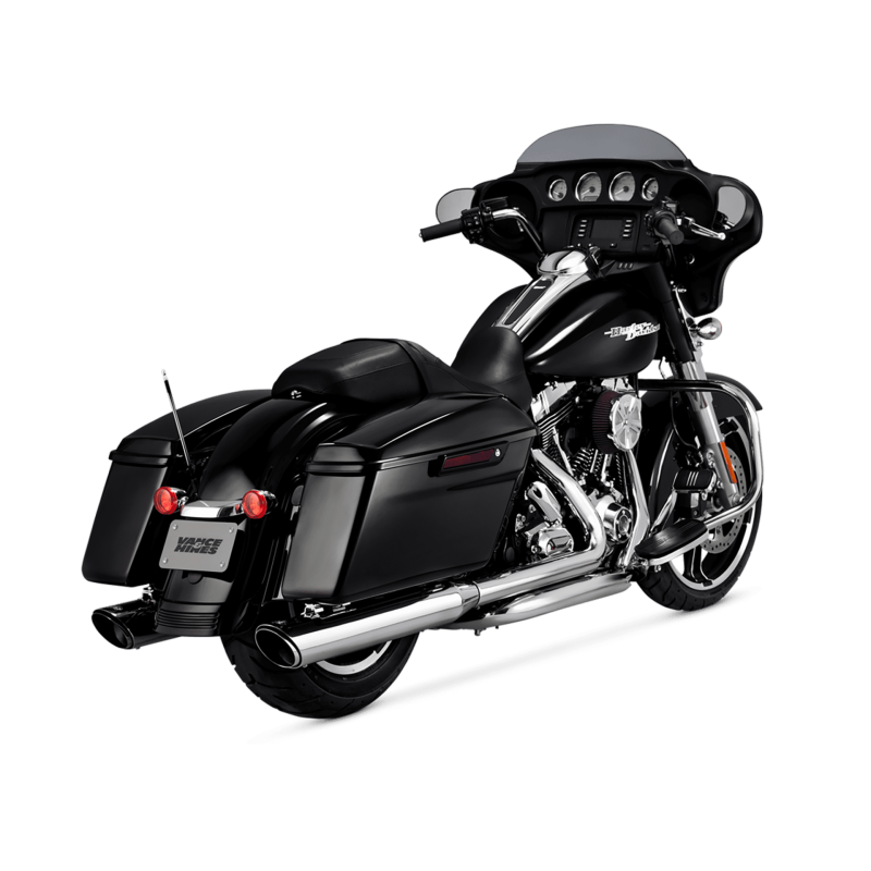 Vance & Hines HD Dresser 17-22 Twin Slash Round Chrome Slip-On Exhaust - SMINKpower Performance Parts VAH16672 Vance and Hines