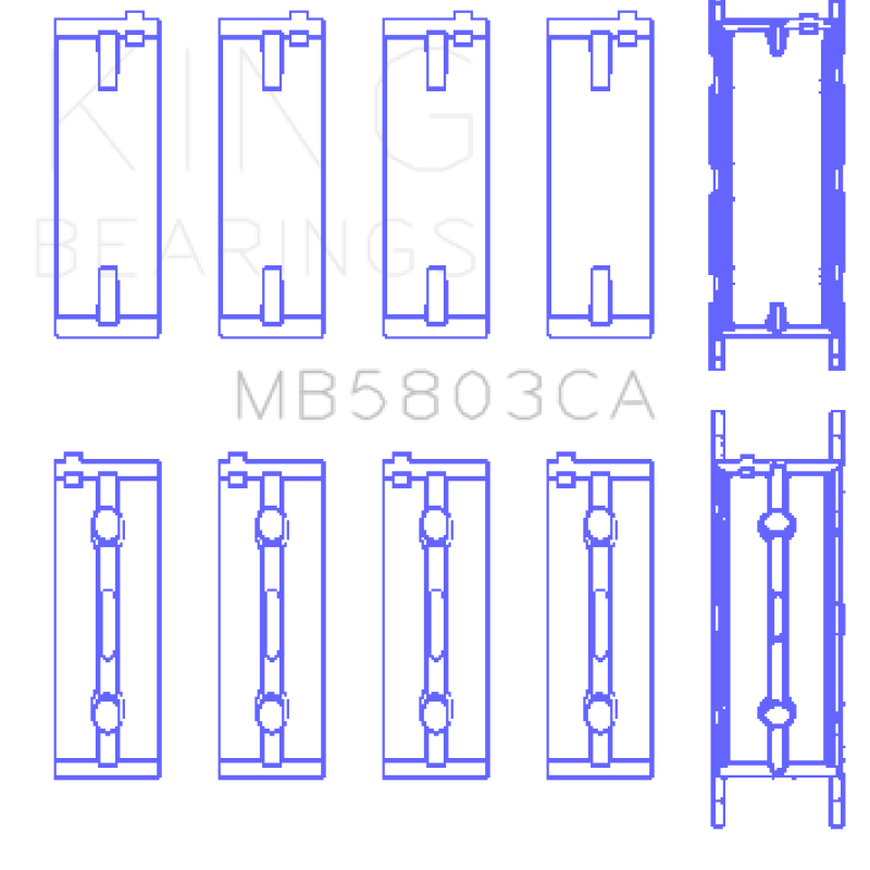 King BMW S65B40A Crankshaft Main Bearing Set ( set of 5 )-tuningsupply.com