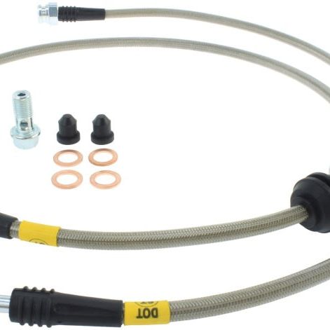 StopTech 08-10 Mitsubishi Lancer Stainless Steel Front Brake Lines-Brake Line Kits-Stoptech-STO950.46008-SMINKpower Performance Parts