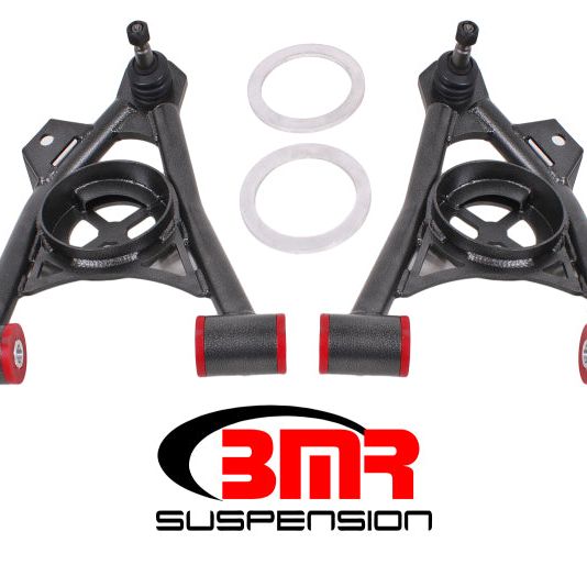 BMR 94-04 Mustang Lower Non-Adj. A-Arms (Poly) w/ Tall Ball Joint / Spring Pocket - Black Hammertone-tuningsupply.com