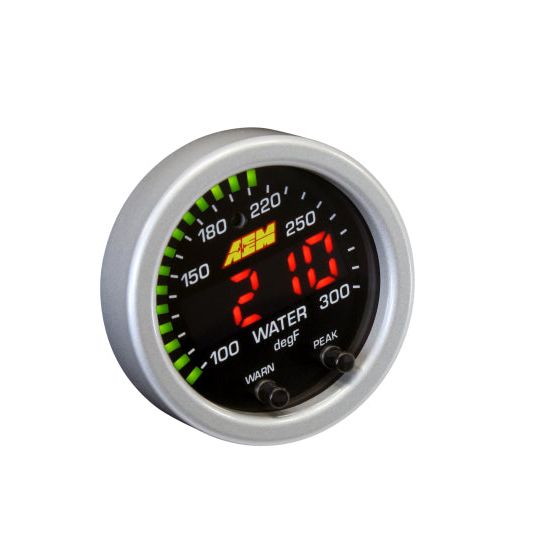 AEM X-Series Temperature 100-300F Gauge Kit (ONLY Black Bezel and Water Temp. Faceplate)-tuningsupply.com