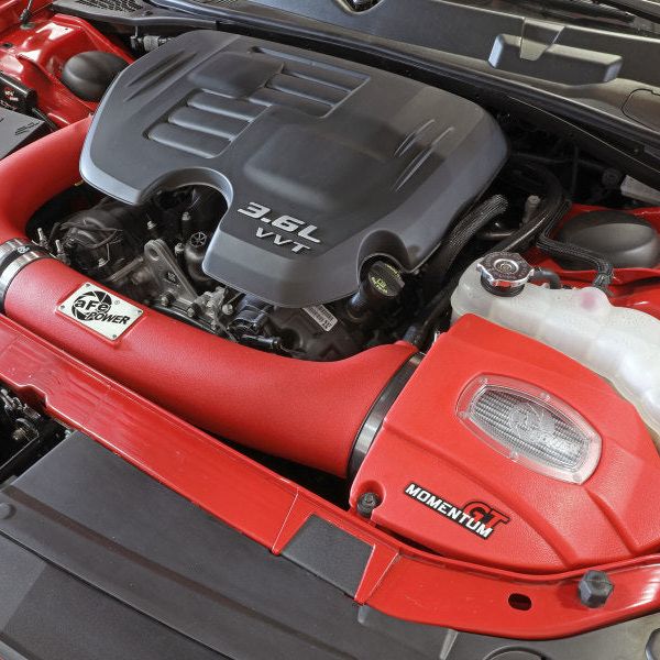 aFe Momentum GT Dry S Stage-2 Intake System 11-15 Dodge Challenger/Charger V6-3.6L (Red)-tuningsupply.com