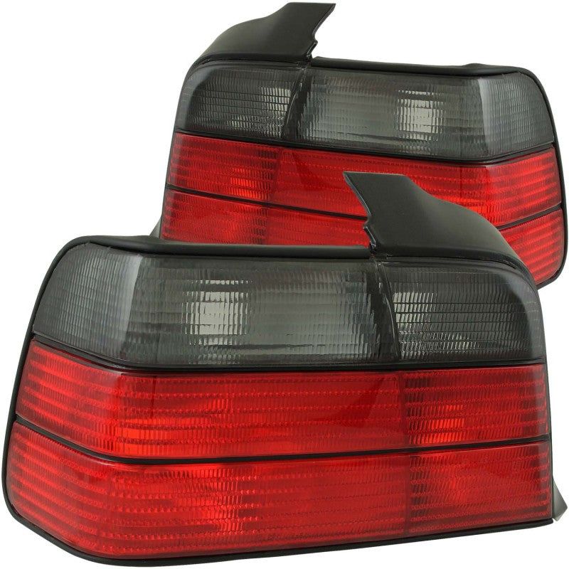 ANZO 1992-1998 BMW 3 Series E36 Sedan Taillights Red/Smoke-tuningsupply.com