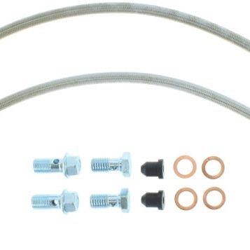 StopTech 94-02 Ford Mustang (Exc Cobra) / 03-04 Mustang Base & GT Stainless Steel Front Brake Lines-Brake Line Kits-Stoptech-STO950.61001-SMINKpower Performance Parts