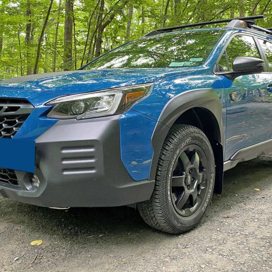 Rally Armor 2022 Subaru Outback Wilderness Black Mud Flap Blue Logo - SMINKpower Performance Parts RALMF76-UR-BLK/BL Rally Armor