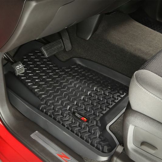 Rugged Ridge 2014-2018 GMC Sierra 1500 Front Black Floor Liner-Floor Mats - Rubber-Rugged Ridge-RUG82901.04-SMINKpower Performance Parts