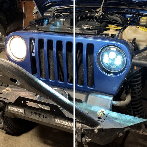 Raxiom 97-18 Jeep Wrangler TJ/JK Axial Series LED Daymaker Headlights- Black Housing (Clear Lens) - SMINKpower Performance Parts RAXJ108042 Raxiom