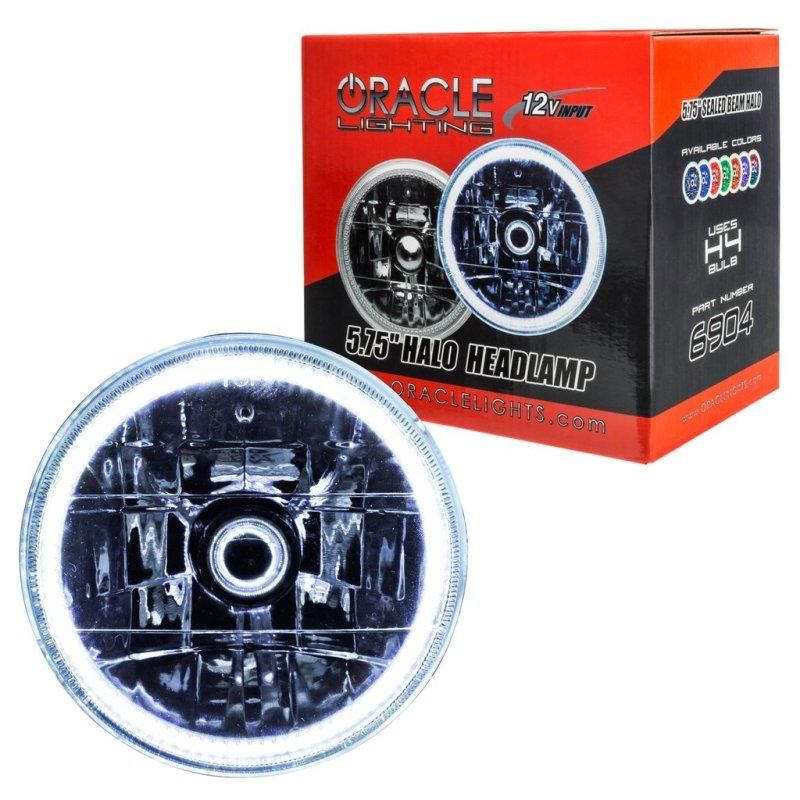 Oracle Pre-Installed Lights 5.75 IN. Sealed Beam - White Halo SEE WARRANTY-tuningsupply.com