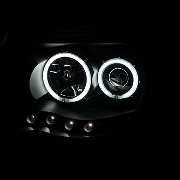 ANZO 2005-2011 Toyota Tacoma Projector Headlights w/ Halo Black-tuningsupply.com