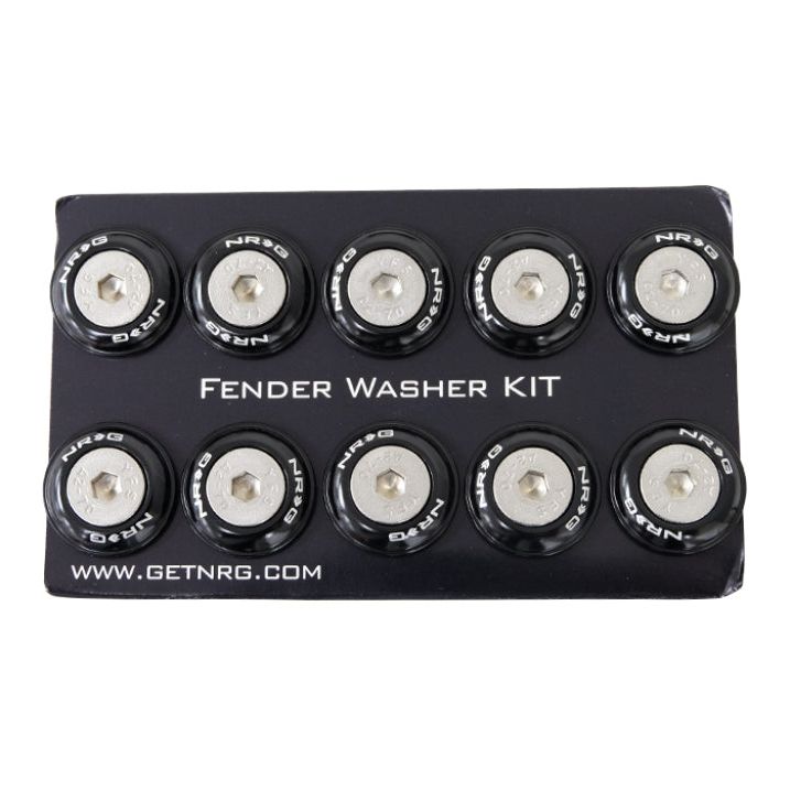 NRG Fender Washer Kit w/Rivets For Plastic (Black) - Set of 10-tuningsupply.com