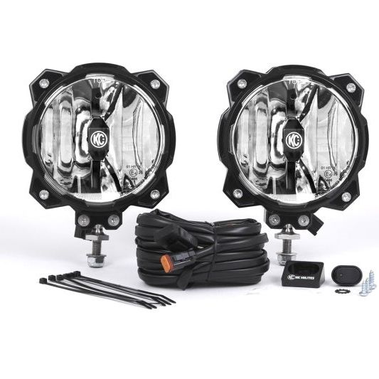 KC HiLiTES 6in. Pro6 Gravity LED Light 20w Single Mount SAE/ECE Driving Beam (Pair Pack System)-tuningsupply.com