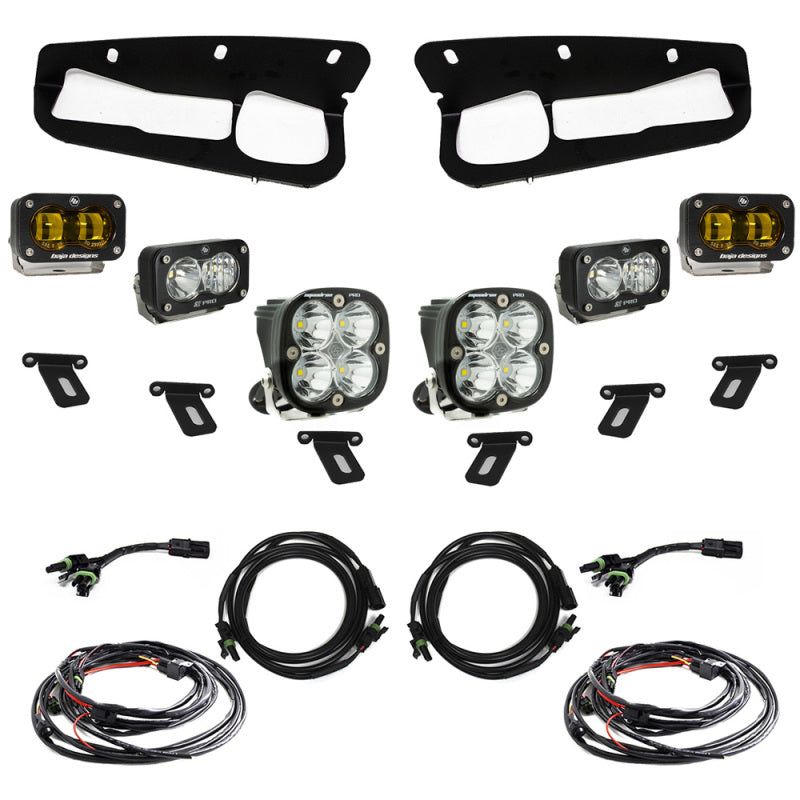 Baja Designs 21-22 Ford Bronco w/Steel Bumper S2 SAE Pro Fog Pocket Light Kit w/Upfitter - Amber-tuningsupply.com