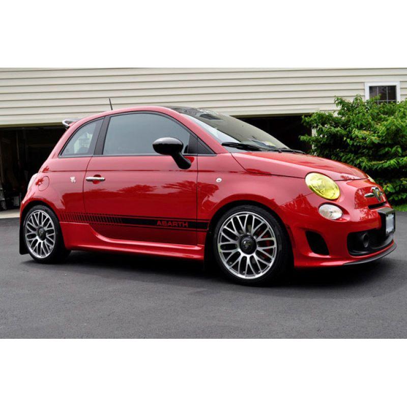 Rally Armor 12-18 Fiat 500 Black UR Mud Flap w/Red Logo-tuningsupply.com