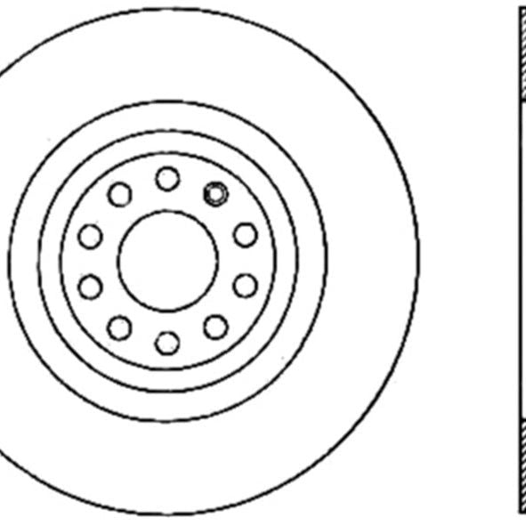 StopTech Slotted & Drilled Sport Brake Rotor-Brake Rotors - Slot & Drilled-Stoptech-STO127.33098L-SMINKpower Performance Parts