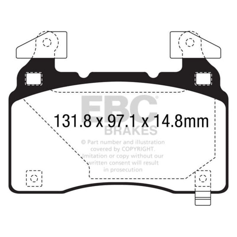 EBC 14+ Cadillac CTS Vsport 3.6 Twin Turbo Redstuff Front Brake Pads-tuningsupply.com