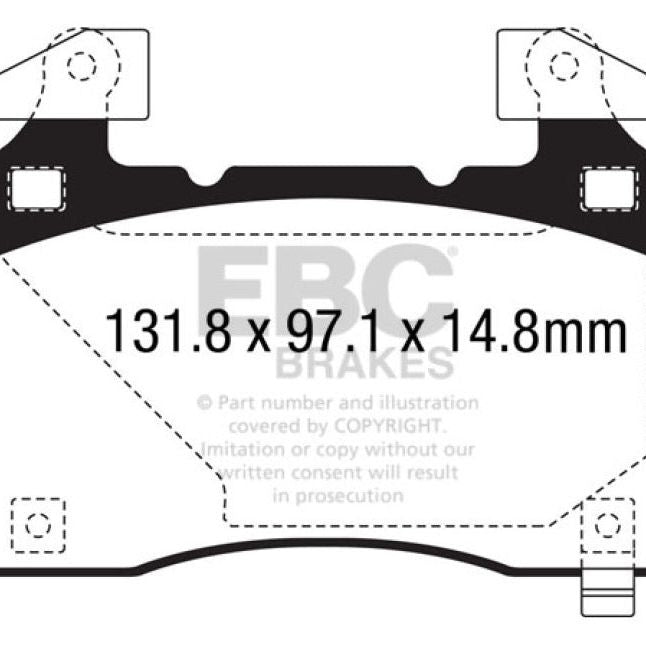 EBC 14+ Cadillac CTS Vsport 3.6 Twin Turbo Yellowstuff Front Brake Pads-tuningsupply.com