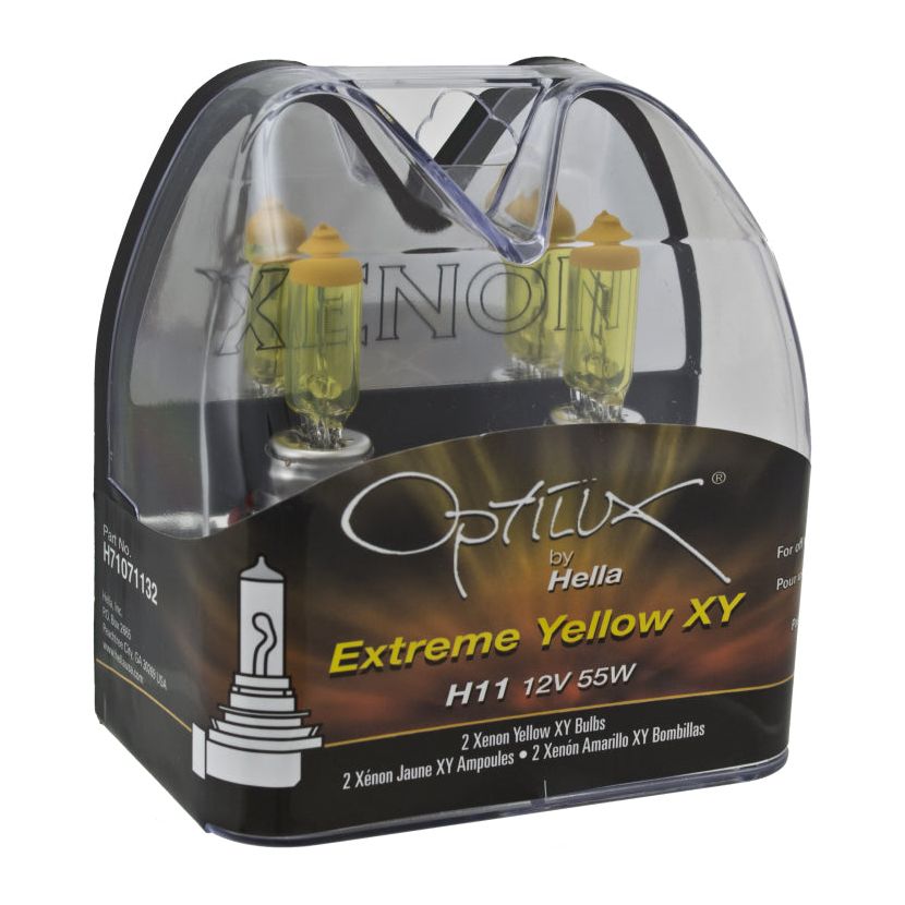 Hella Optilux H11 55W XY Extreme Yellow Bulbs (Pair)-tuningsupply.com