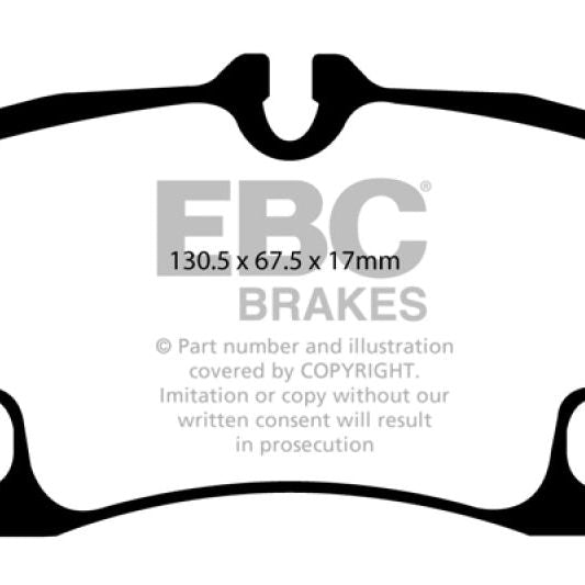 EBC 09-12 Porsche 911 (997) (Cast Iron Rotor only) 3.6 Carrera 2 Yellowstuff Rear Brake Pads-tuningsupply.com