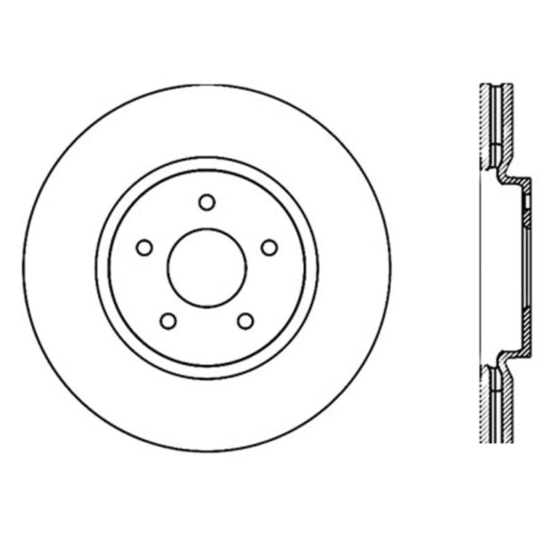 StopTech Infiniti G37 / Nissan 370Z SportStop Slotted & Drilled Front Left Rotor-Brake Rotors - Slot & Drilled-Stoptech-STO127.42100L-SMINKpower Performance Parts