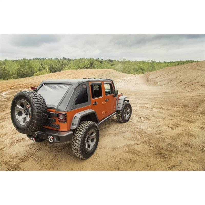 Rugged Ridge Bowless Soft Top Black Diamond 4-Door 07-18 Jeep Wrangler JK - SMINKpower Performance Parts RUG13750.38 Rugged Ridge