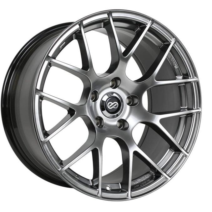 Enkei Raijin 18x9.5 35mm Offset 5x120 Bolt Pattern 72.6 Bore Diameter Hyper Silver Wheel-tuningsupply.com