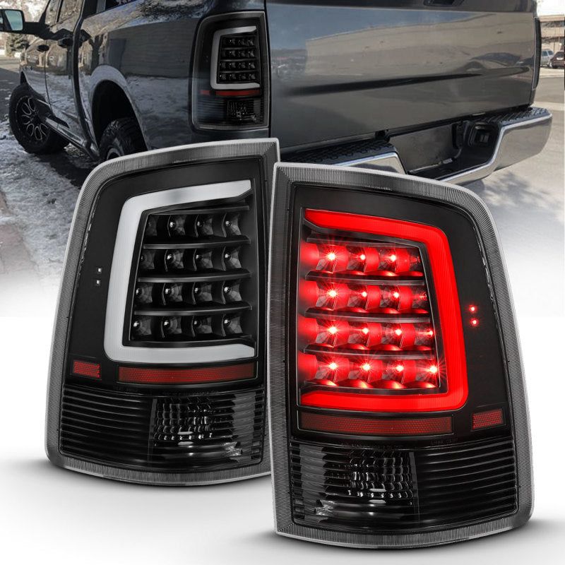 ANZO 2009-2018 Dodge Ram 1500 LED Taillight Plank Style Black w/Clear Lens-tuningsupply.com