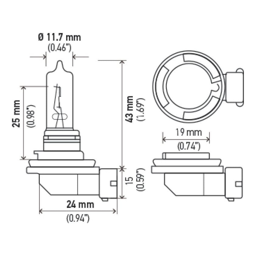 Hella Optilux H9 12V/100W XB Xenon White Bulb (pair)-tuningsupply.com