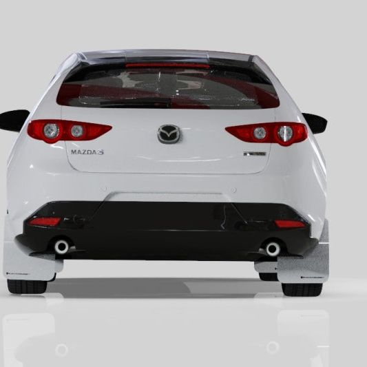 Rally Armor 19-22 Mazda3 GT Sport Hatch Black UR Mud Flap w/ Red Logo-Mud Flaps-Rally Armor-RALMF61-UR-BLK/RD-SMINKpower Performance Parts