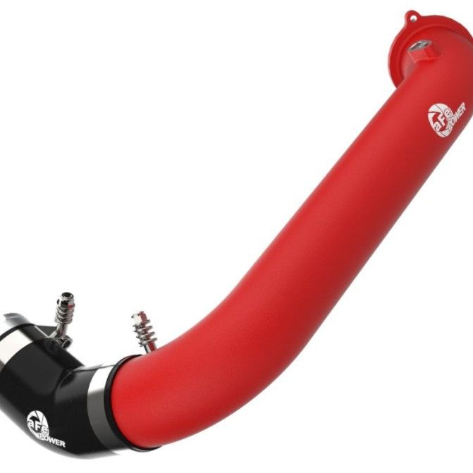 aFe BladeRunner Red 2-3/4in Aluminum Charge Pipe 2021 Toyota Supra GR (A90) I4-2.0L (t) B48-tuningsupply.com