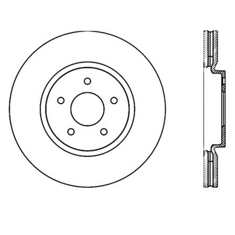 StopTech Infiniti G37 / Nissan 370Z SportStop Slotted & Drilled Front Right Rotor-Brake Rotors - Slot & Drilled-Stoptech-STO127.42100R-SMINKpower Performance Parts